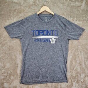 Toronto Maple Leafs Shirt NHL Official Licensed Men's Size L Gray Short Sleeve